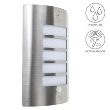 Outdoor PIR Bulkhead Wall Lantern IP44 Rated Stainless Steel Garden Wall Light