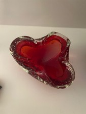 Red art glass Vintage Murano