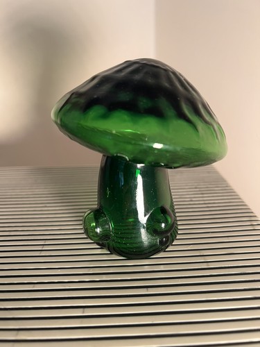 Art glass mushroom green - art,
