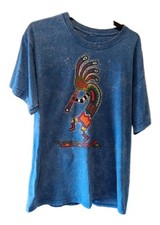 Vintage 90's Arizona Kokopelli  Art Geko Apparel Blue Stone Wash T-shirt Size M