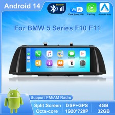 10.25" Car Stereo For BMW F10/F11 CIC Sat Nav CarPlay Android 14 4+32GB BT DAB+ 
