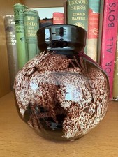 Vintage Retro Tenby Pottery Studio Vase Floral Design Bulb Shape 13 cm h