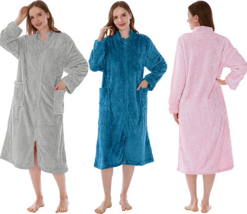 Women zipper robe housecoat - women,