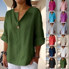 Women's Linen Cotton V-neck