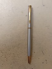 Vintage Parker Insignia Ballpoint Stainless Steel Gold Trim USA