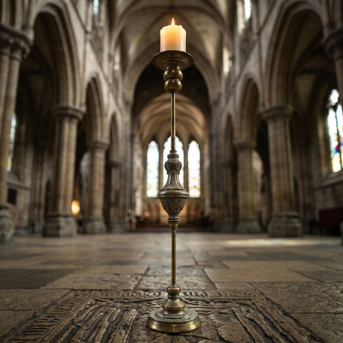 Tall candle holder - holder, brass