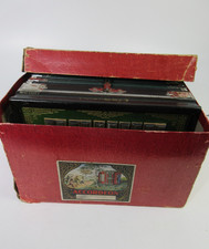 Commander Vintage Accordion/ Melodeon in Box Black Silver Green Antique