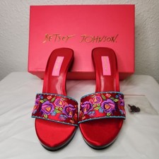 Betsey Johnson Embroidered Red