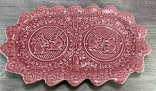 Bordallo Pinheiro Portugal Pink Rabbit Bunny Platter Serving Plate Spring Easter