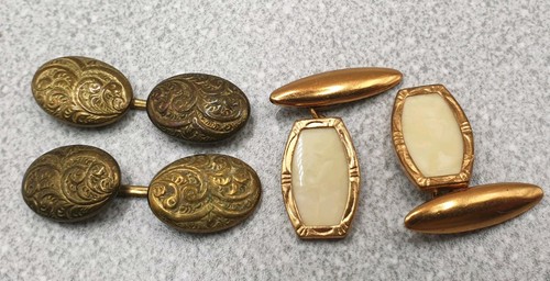 Gold tone cufflinks x pairs - gold,
