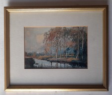 Autumn Art. Heaton Cooper 'Autumn Afternoon on the Rothay' Framed Print. Vintage