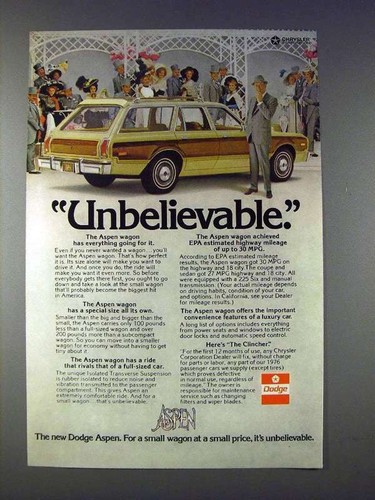 1976 dodge aspen wagon - dodge, ad