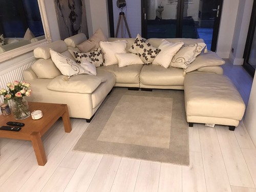 Seater leather settee - 4,
