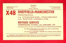 Timetable Leaflet - Sheffield Transport & North Western - X48 Manchester - 1971