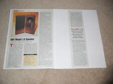 NHT 1.5 Speaker Review, 2 pg, 1998, Specs, Info, Full Test