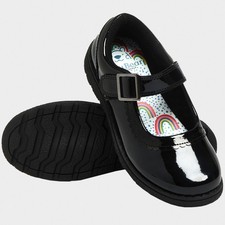 Harry Bear Rainbow School Shoes | Rainbow Girls Shoes | Black Shoes For Girls