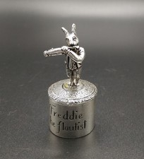 Silver Scenes Pill Trinket Box Silver Plated Rabbit Figure Freddie Vintage