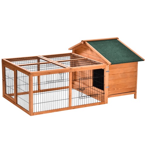 Pawhut rabbit hutch guinea - rabbit,