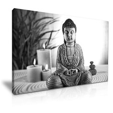 Buddha Canvas Black and White