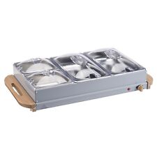 Cooks Professional Buffet Warmer | 4-Sections | 7.2L Capacity | Nordic Grey