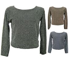 Girls Minx Silver Thread Long Sleeved Kids Fashion Top 7 8 9 10 11 12 13 Years