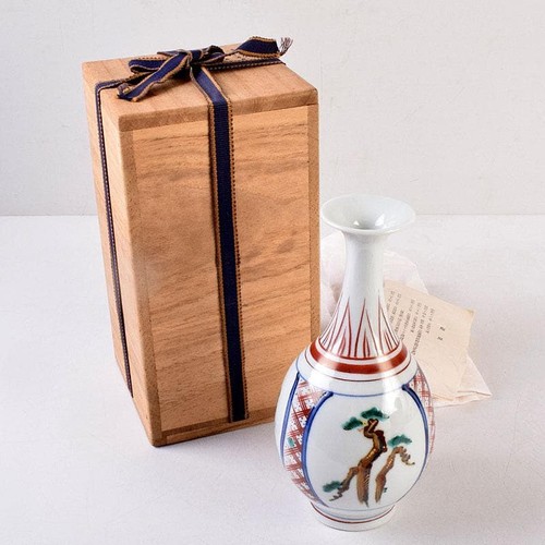 Kutani ware flower vase - kutani,