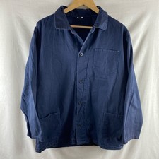 Vtg Chore Jacket M Medium Navy Blue Prison Prisoner Uniform Workwear Vintage