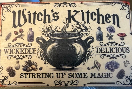 Yuletide witches kitchen sign - kitchen,