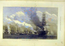 Original Old Antique Print