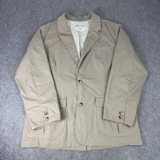 Orvis Jacket Mens 40R Beige Chore Barn Canvas Safari Utility Worker Field Blazer