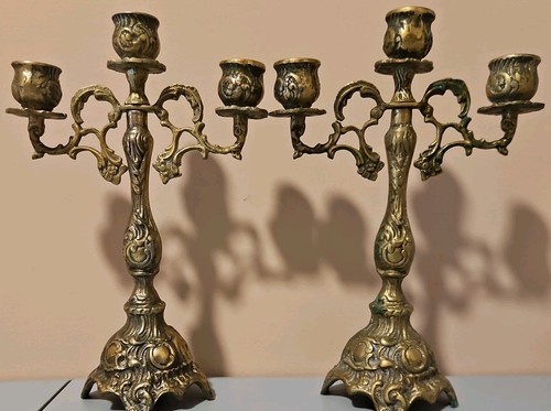 Vintage brass ornate embossed - brass,