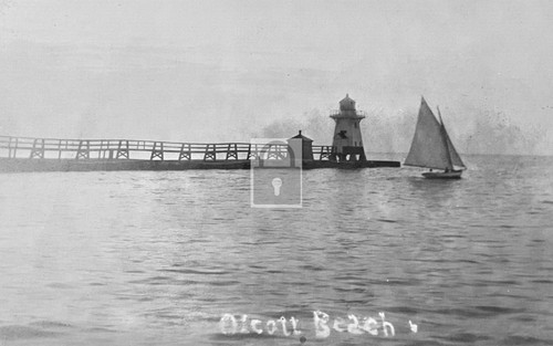 Light house pier sail boat - light,