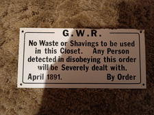 Replica Great Western Railway Enamel Sign Bathroom