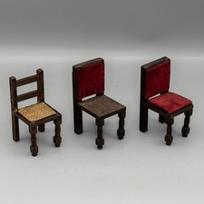 Vintage Dolls House Pit -A- Pat  Chairs x 3