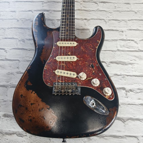 Relic black style guitar - st,
