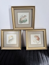 Three miniature hand painted - hand,