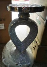 Silver VENETIAN Mirrored Table Modern Flower Stand Bed Side Lamp Romany Mosaic