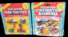 Vtg 1990 Funrise Micro Action Die-cast   Farm Tractors & Construction Magnifiers