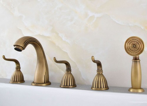 Antique brass bath - brass, 5-holes