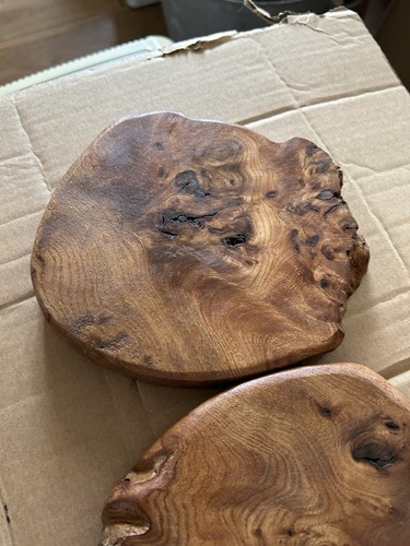 English burr elm coasters - burr,
