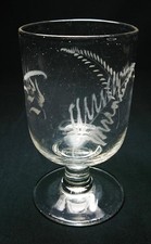Antique Wine Glass Engraved