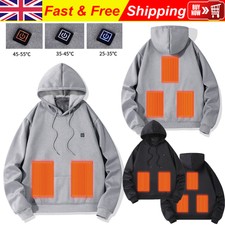 Unisex Electric USB Heated Jacket Warm Coat Heating Hoodie with Pocket Outwear
