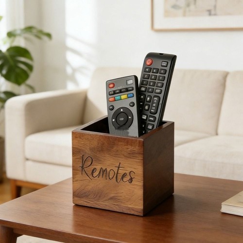 Remote control holder wood - holder,