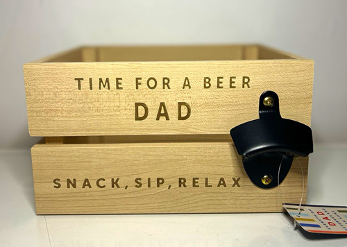 Wooden storage box with - with, bottle