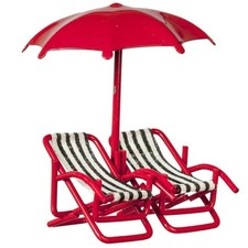 Dolls House Twin Deck Chairs &