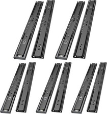 AOLISHENG 5 Pair 550mm Soft Close Drawer Runners Heavy Duty 45kg Black