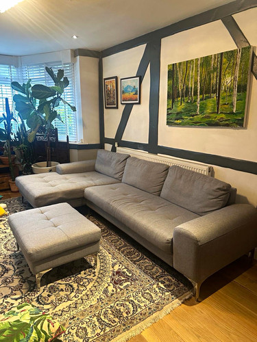 Grey seater shaped - grey, 4-seater