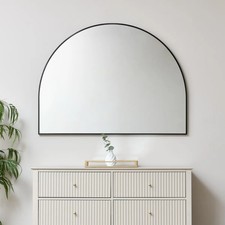 Large Black Arched Wall Mirror