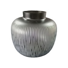 Grey Cut Glass Vase