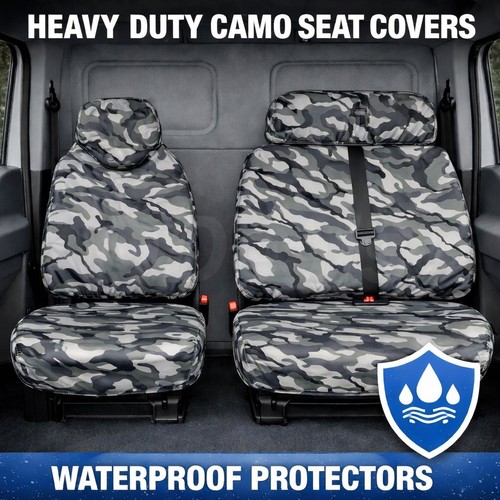 Van seat covers grey camo - covers,